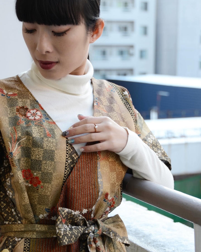 New　products　kimono long skirt  borero set 「月Moon」