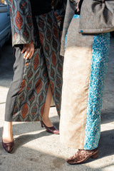Kimono long sleeve  and wrap skirt set「紬Tumugi」