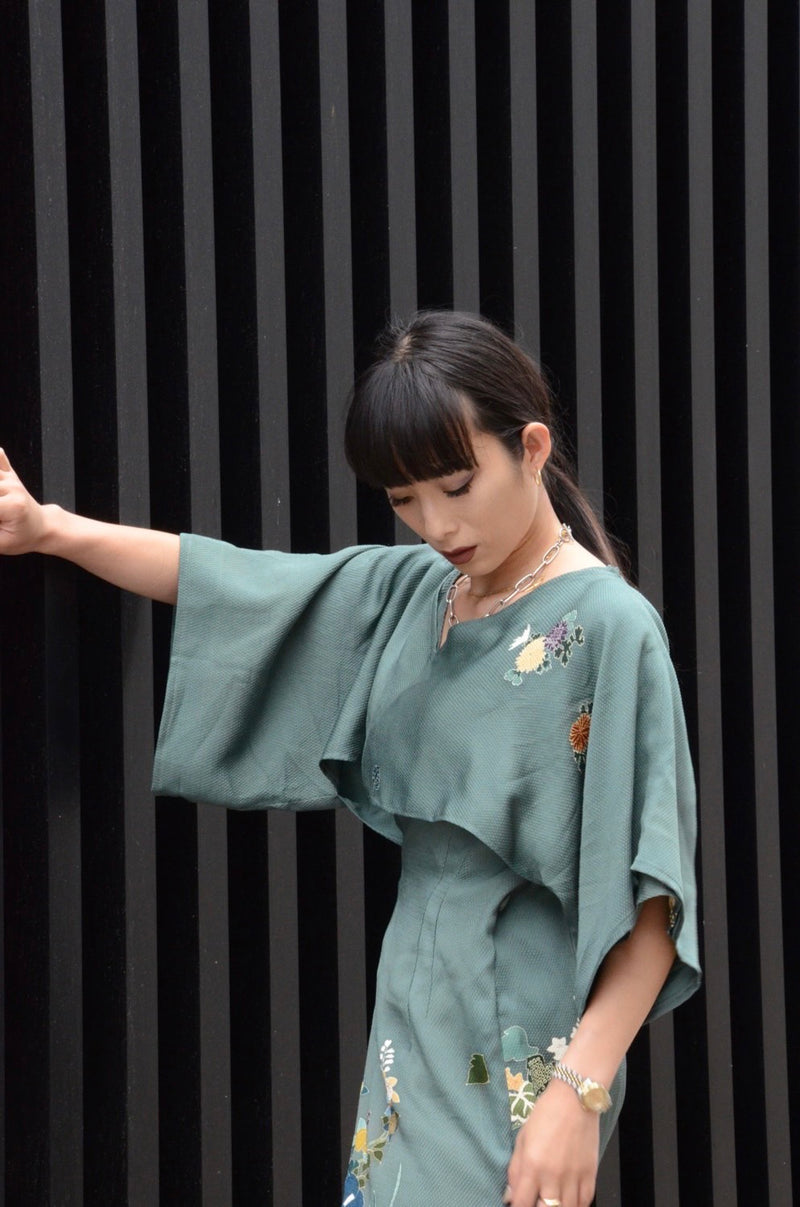 (МTО)kimono long skirt  borero set 「月Moon」